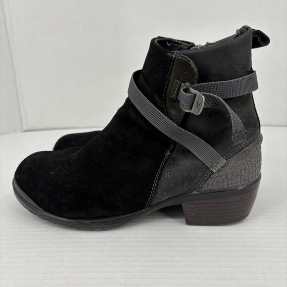 Keen Morrison Ankle Boot Womens Size 8.5 Black Leather Side Zip Low Heel Bootie - Picture 4 of 10